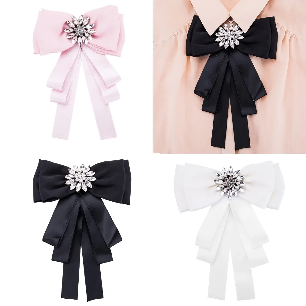 Crystal Black Neck Tie Women Fabric Bow Brooches Wedding Party Clothing Accessories Statement Scarf Pins Clips Bowknot Cravat
Crystal Black Neck Tie Women Fabric Bow Brooches Wedding Party Clothing Accessories Statement Scarf Pins Clips Bowknot Cravat