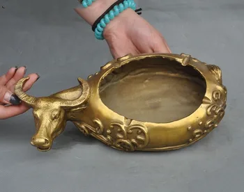 Crafts statue fengshui Pure Brass Cattle Bull Oxen Head statue Ashtray Pot Jar Crock
Crafts statue fengshui Pure Brass Cattle Bull Oxen Head statue Ashtray Pot Jar Crock