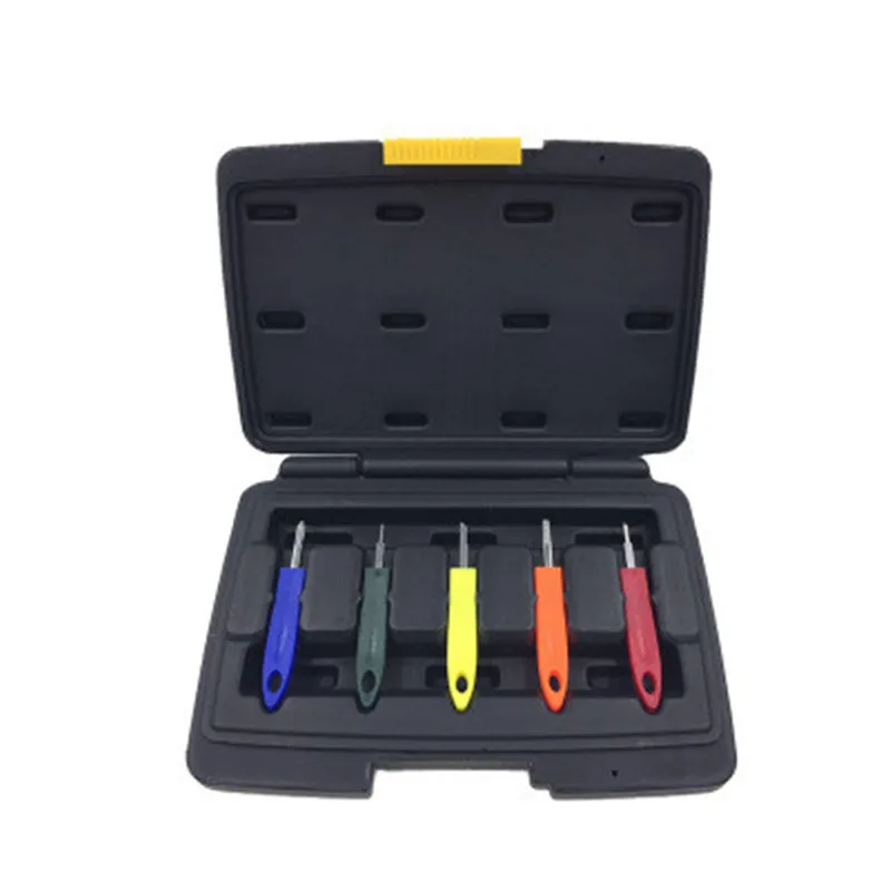 5Pcs Terminal Removal Tools Car Electrical Wire Connector Pin Release Extractor Puller with Plastic Handle Set
5Pcs Terminal Removal Tools Car Electrical Wire Connector Pin Release Extractor Puller with Plastic Handle Set