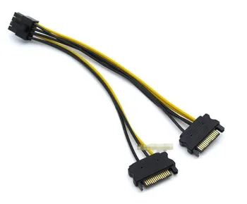 20PCS NEW Dual 15 Pin SATA Male to PCIe 8Pin(6+2) Male Power Adapter Cable High Quality 18AWG
20PCS NEW Dual 15 Pin SATA Male to PCIe 8Pin(6+2) Male Power Adapter Cable High Quality 18AWG