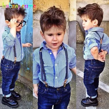 2Piece/0-5Years/Spring Autumn Baby Boys Clothes Gentleman Kids Suits Casual Stripe Blue Shirt+Jeans Children Clothing Set BC1106 
2Piece/0-5Years/Spring Autumn Baby Boys Clothes Gentleman Kids Suits Casual Stripe Blue Shirt+Jeans Children Clothing Set BC1106