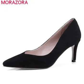 MORAZORA 2020 high quality suede leather shoes pointed toe women pumps shallow fashion party shoes thin high heels shoes woman
MORAZORA 2020 high quality suede leather shoes pointed toe women pumps shallow fashion party shoes thin high heels shoes woman