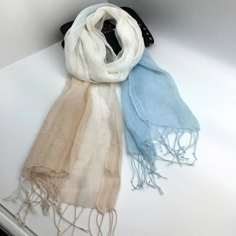 Thin Linen Scarf Dip Dye Gradient Color Scarf Shawl Women Elegant Long Tassel Scarf Wrap
Thin Linen Scarf Dip Dye Gradient Color Scarf Shawl Women Elegant Long Tassel Scarf Wrap