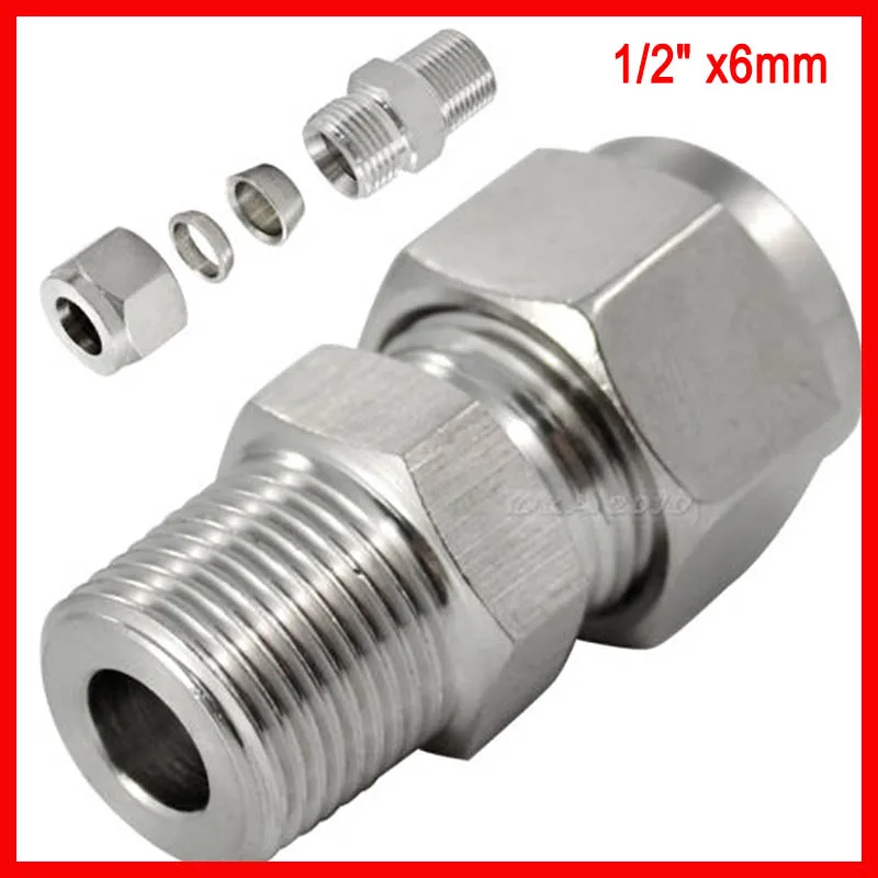DOUBLE FERRULE TUBE FITTING MALE CONNECTOR 6 MM ODx1/2" NPT STAINLESS STEEL SS304 5pcs/lot
DOUBLE FERRULE TUBE FITTING MALE CONNECTOR 6 MM ODx1/2" NPT STAINLESS STEEL SS304 5pcs/lot