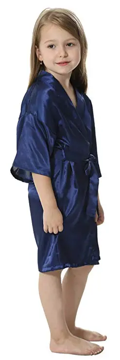 Kids Solid Satin Rayon Kimono Robe Bridesmaid Solid Bathrobe Children Nightgown Sleepwear Dressing Gown Kids Solid Satin Rayon Kimono Robe Bridesmaid Solid Bathrobe Children Nightgown Sleepwear Dressing Gown