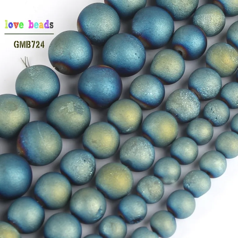 Blue Drusy Clusters Crude Metallic Coated Agat Round Loose Beads for Jewelry Making DIY Bracelets 15'' 6mm 8mm 10mm
Blue Drusy Clusters Crude Metallic Coated Agat Round Loose Beads for Jewelry Making DIY Bracelets 15'' 6mm 8mm 10mm