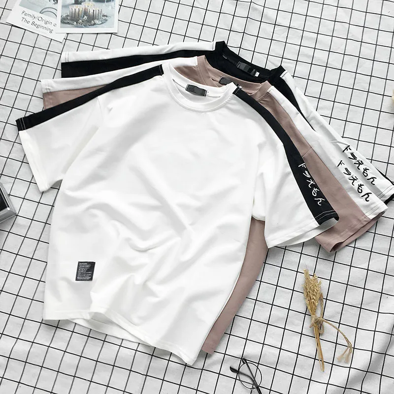 New streetwear Men Korean version of Japanese T-shirt Cotton Swag Mens T shirts Color matching Hip Hop T shirt Men's Tees Top
New streetwear Men Korean version of Japanese T-shirt Cotton Swag Mens T shirts Color matching Hip Hop T shirt Men's Tees Top
