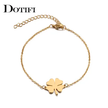 DOTIFI For Women Stainless Steel Bracelet Lucky Clover Gold and Silver Color Pulseira Feminina Lover Engagement Jewelry
DOTIFI For Women Stainless Steel Bracelet Lucky Clover Gold and Silver Color Pulseira Feminina Lover Engagement Jewelry