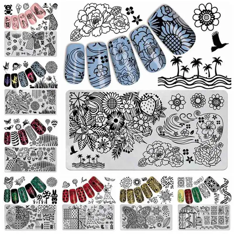 New Nail Stamping Plates Lace Flower Animal Geometry Pattern Nail Art Stamp Stamping Template Image Plate Stencil Manicure Tools
New Nail Stamping Plates Lace Flower Animal Geometry Pattern Nail Art Stamp Stamping Template Image Plate Stencil Manicure Tools