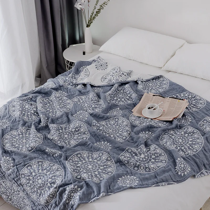 Муслиновое одеяло Junwell из 100% хлопка для кровати дивана путешествий дышащее