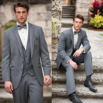 2017 Latest Coat Pant Designs Smoking Grey Wedding Suits For Men Style Jacket Skinny 3 Piece Tuxedo Custom Prom Blazer Masculino
2017 Latest Coat Pant Designs Smoking Grey Wedding Suits For Men Style Jacket Skinny 3 Piece Tuxedo Custom Prom Blazer Masculino