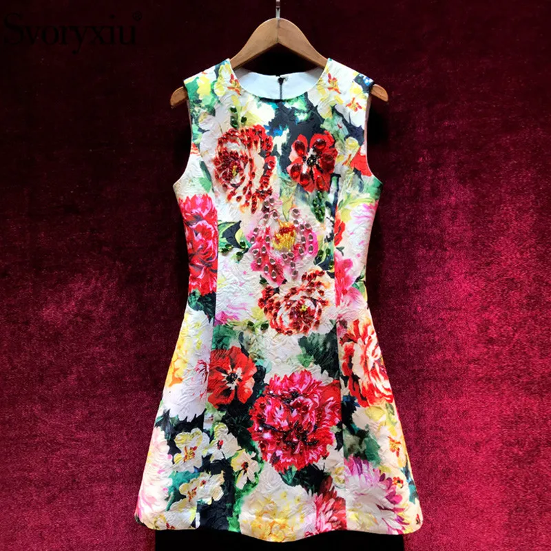 Svoryxiu 2019 Runway Custom Summer Flower Print Jacquard Tank Short Dress Women's luxury Crystal Beading Celebrity Party Dresses
Svoryxiu 2019 Runway Custom Summer Flower Print Jacquard Tank Short Dress Women's luxury Crystal Beading Celebrity Party Dresses