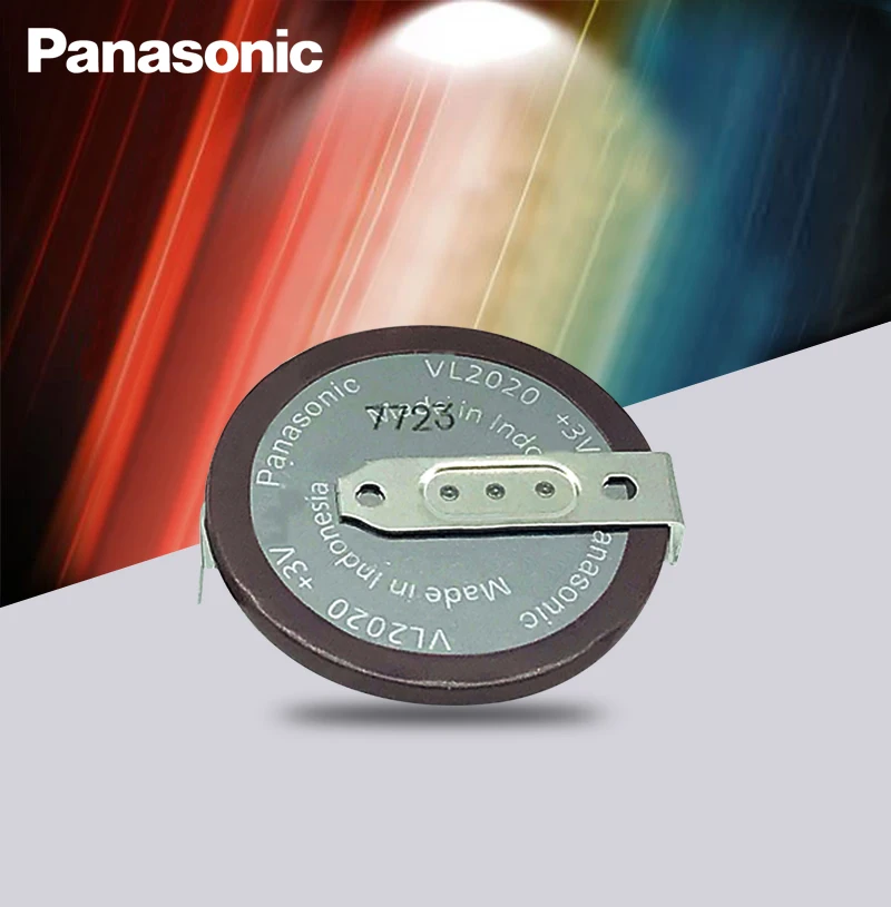 Panasonic Original VL2020 3V 20mAh coin type rechargeable 180 degrees fillet lithium button cell battery
Panasonic Original VL2020 3V 20mAh coin type rechargeable 180 degrees fillet lithium button cell battery