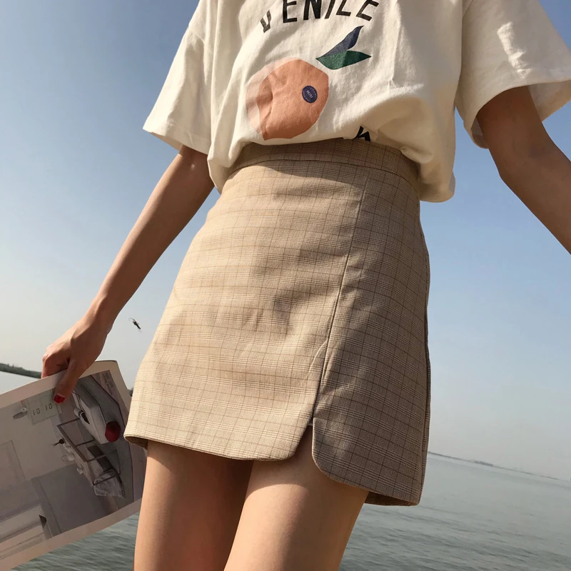 2019 Women's Clothing Korean Version Slim Split Lattice High Waist Skirt Wild Leisure A Word Hip Women Kawaii Short Skirts
2019 Women's Clothing Korean Version Slim Split Lattice High Waist Skirt Wild Leisure A Word Hip Women Kawaii Short Skirts