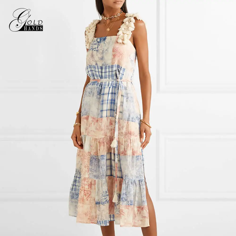 Gold Hands Print Tassel Patchwork Women Dress Strap Sleeveless Slash Neck Midi Loose Dresses Female Fashion 2019 Summer
Gold Hands Print Tassel Patchwork Women Dress Strap Sleeveless Slash Neck Midi Loose Dresses Female Fashion 2019 Summer