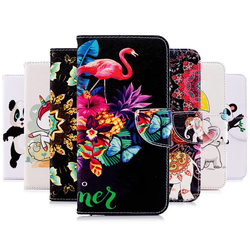 Симпатичный чехол для xiaomi Поко F1 бумажник телефон кожаный Panda бабочка Единорог