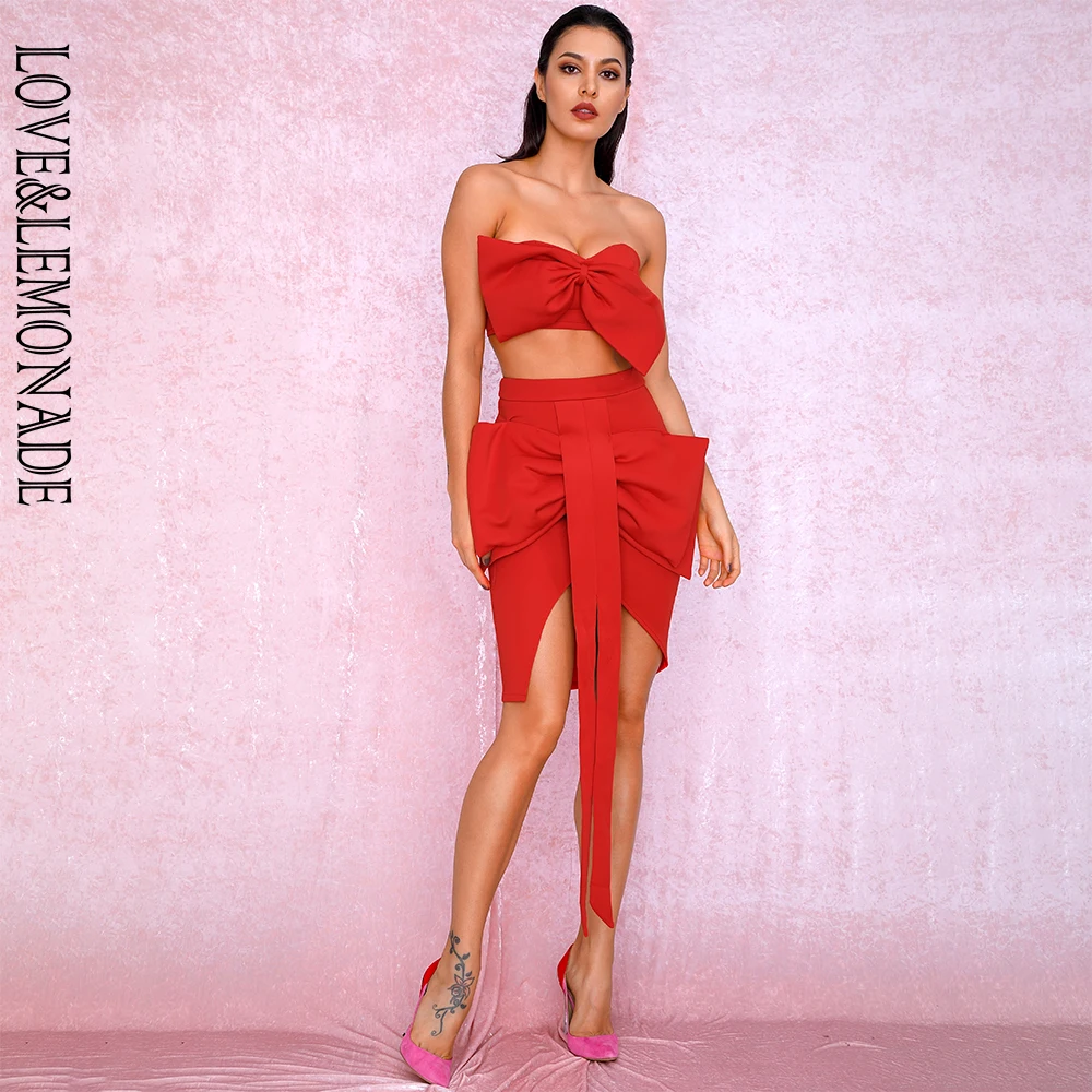 LOVE&LEMONADE Sexy Red Two-Pieces Bow Decoration Opening Air Layer Material Set LM90050
LOVE&LEMONADE Sexy Red Two-Pieces Bow Decoration Opening Air Layer Material Set LM90050