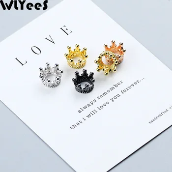 

WLYeeS 4pcs Imperial Crown Cap Copper Spacer bead Vintage Charm Metal Pendant Loose bead for Jewelry bracelet making DIY Finding