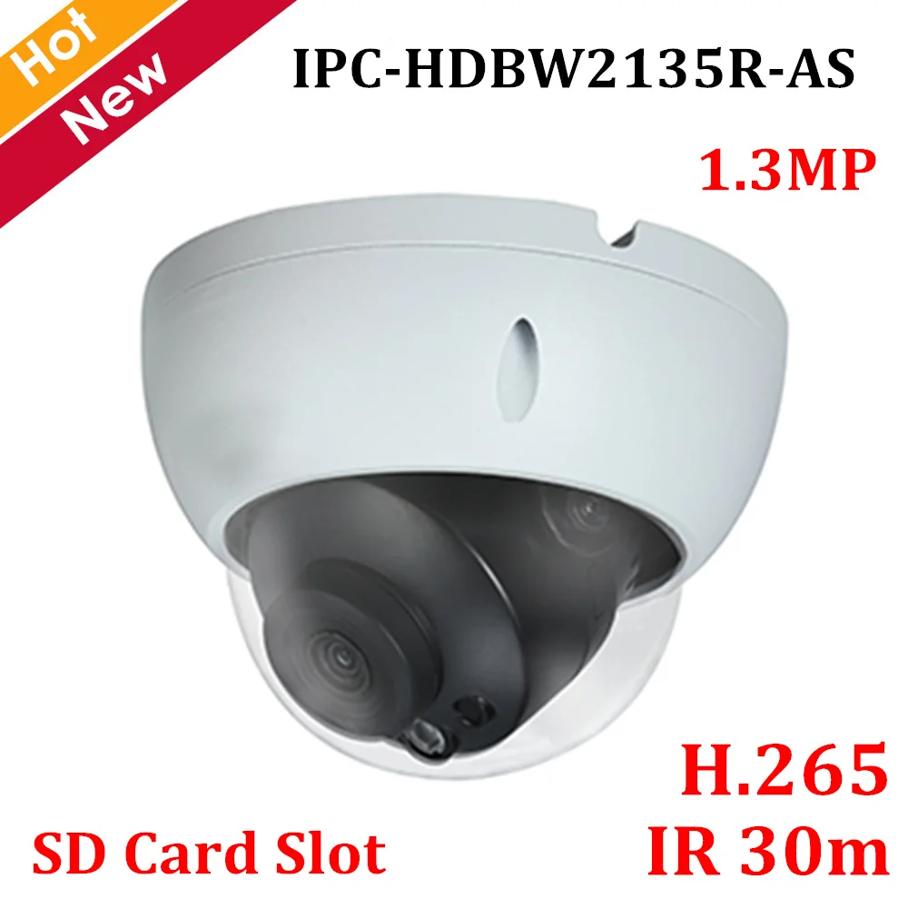 HD 1.3 Megapixel Infrared Dome Network Camera IPC-HDBW2135R-AS H.265 IR 30m Night vision IP Camera Security Camera SD Card slot
HD 1.3 Megapixel Infrared Dome Network Camera IPC-HDBW2135R-AS H.265 IR 30m Night vision IP Camera Security Camera SD Card slot