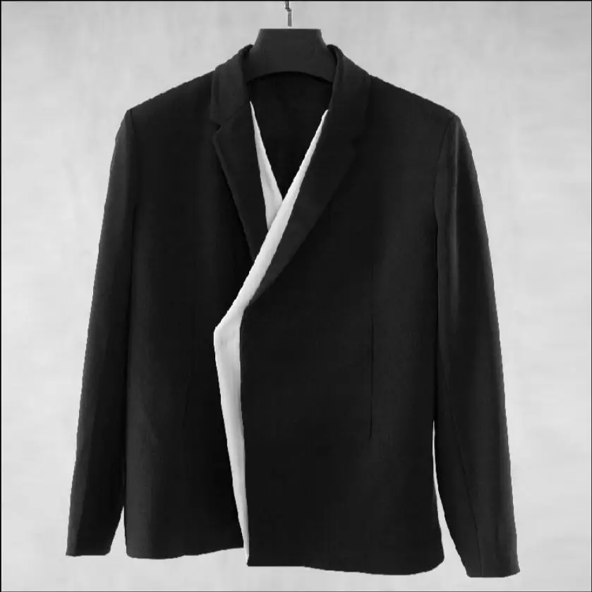 S-6xl 2021 Original Models New Men's Black And White Stitching Suits Jacket Hair Stylist Tide Plus Size Singer Clothing
S-6xl 2021 Original Models New Men's Black And White Stitching Suits Jacket Hair Stylist Tide Plus Size Singer Clothing