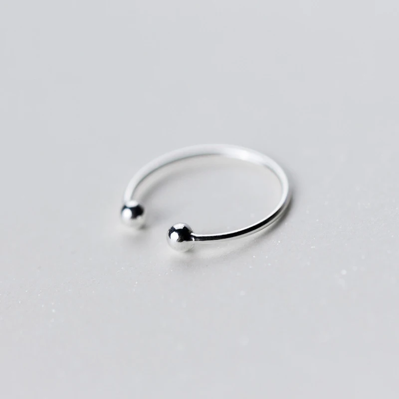 Fashion 2018 Women's Jewelry S925 Silver Simple Smooth Ball Adjustable Special Design Rings Finger Ring Wedding Gift | Украшения и