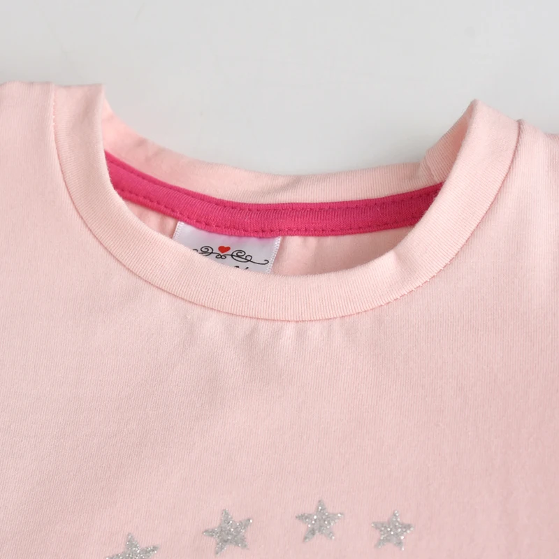 Dxton Summer Girls Clothes Cartoon T-shirt Flare Sleeve Tops Tees Kids Shirt for Girls Sequined Girls Tees Kids Vestdios shirt (2)