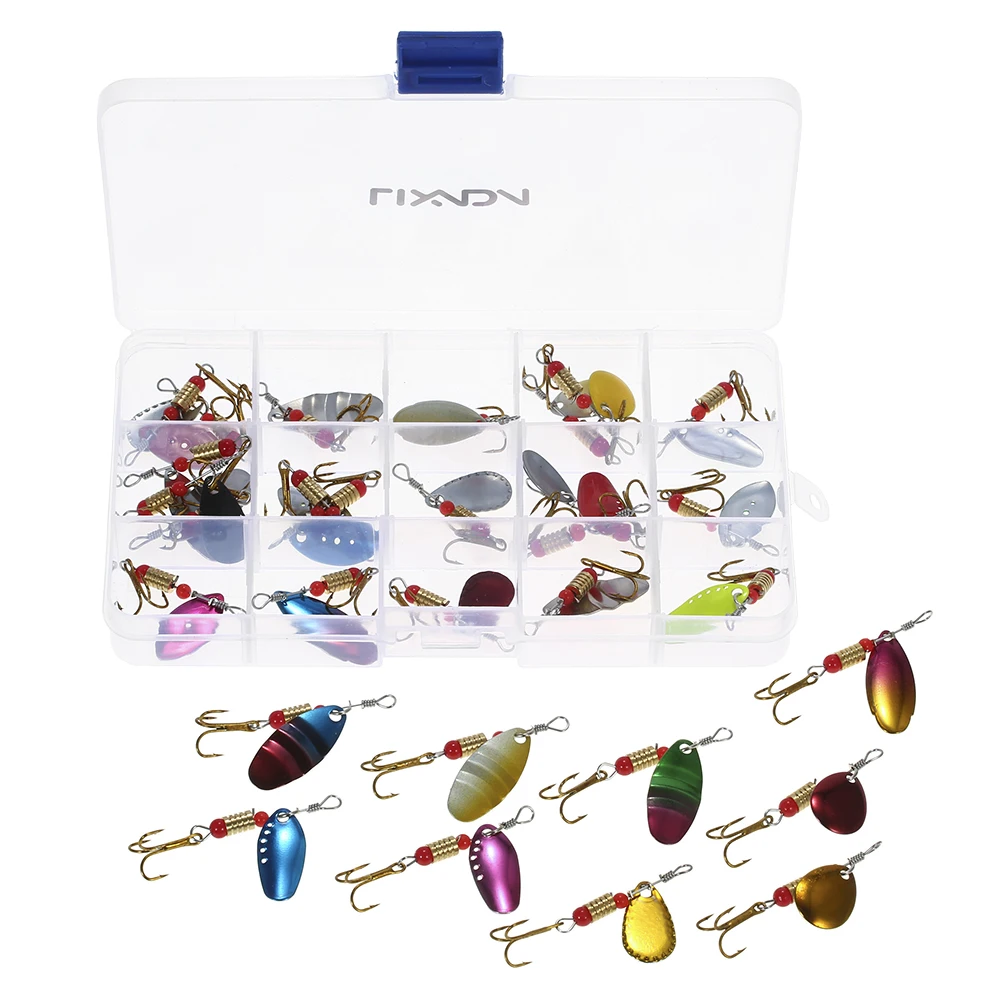 Lixada 30Pcs Carbon Steel Fishing Lure Kit Mixed Size Sequin Spinner Bait With Hook Peche Fish Lure In Box Pesca Fishing Tackle
Lixada 30Pcs Carbon Steel Fishing Lure Kit Mixed Size Sequin Spinner Bait With Hook Peche Fish Lure In Box Pesca Fishing Tackle