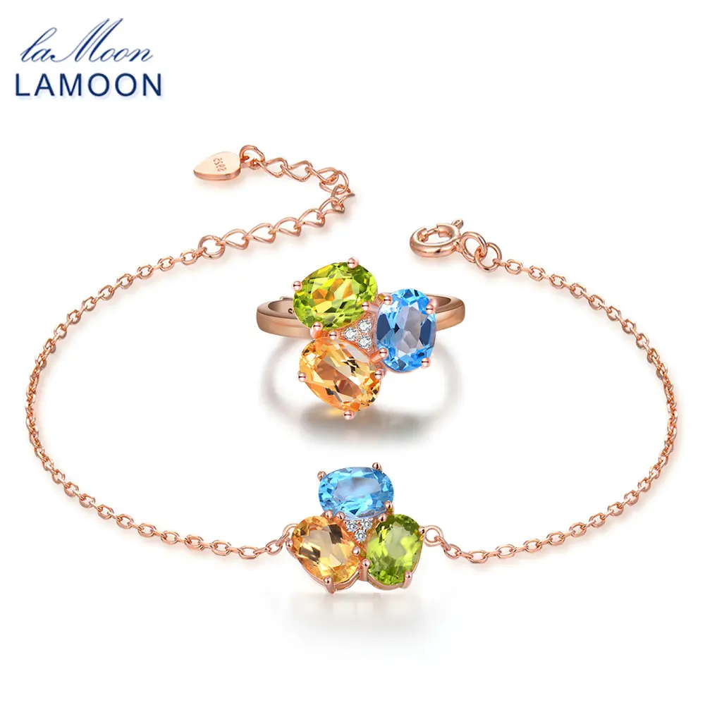 LAMOON 100% 925-Sterling-Silver 2PCS Jewelry Sets For Women Natural Citrine Peridot Topaz S925 Fine Jewelry For Women V003-10
LAMOON 100% 925-Sterling-Silver 2PCS Jewelry Sets For Women Natural Citrine Peridot Topaz S925 Fine Jewelry For Women V003-10