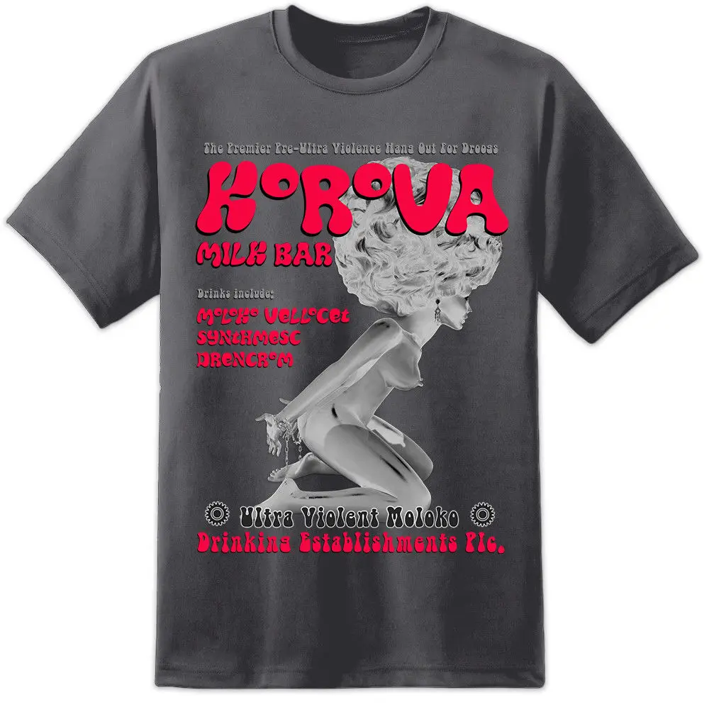 Clockwork Orange Korova Milk Bar T Shirt Alex Stanley Kubrick Ultra Violence DVD custom printed tshirt Cheap wholesale tees
Clockwork Orange Korova Milk Bar T Shirt Alex Stanley Kubrick Ultra Violence DVD custom printed tshirt Cheap wholesale tees