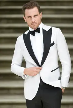 Classic Style White Groom Tuxedos Peak Lapel Groomsmen Best Man Mens Wedding Suit (Jacket+Pants+Tie) W:466
Classic Style White Groom Tuxedos Peak Lapel Groomsmen Best Man Mens Wedding Suit (Jacket+Pants+Tie) W:466