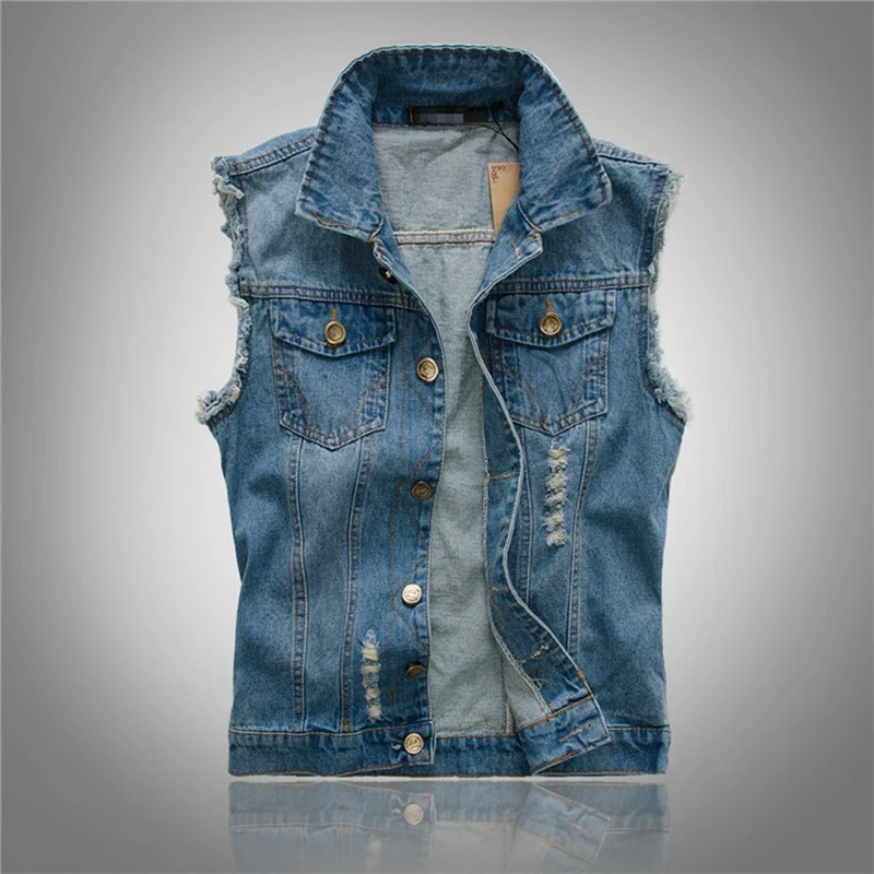 Denim Vest Men Sleeveless Jackets Washed Jeans colete masculino Waistcoat For Mens Fashion Tank Top Cowboy Male Vest Jacket
Denim Vest Men Sleeveless Jackets Washed Jeans colete masculino Waistcoat For Mens Fashion Tank Top Cowboy Male Vest Jacket