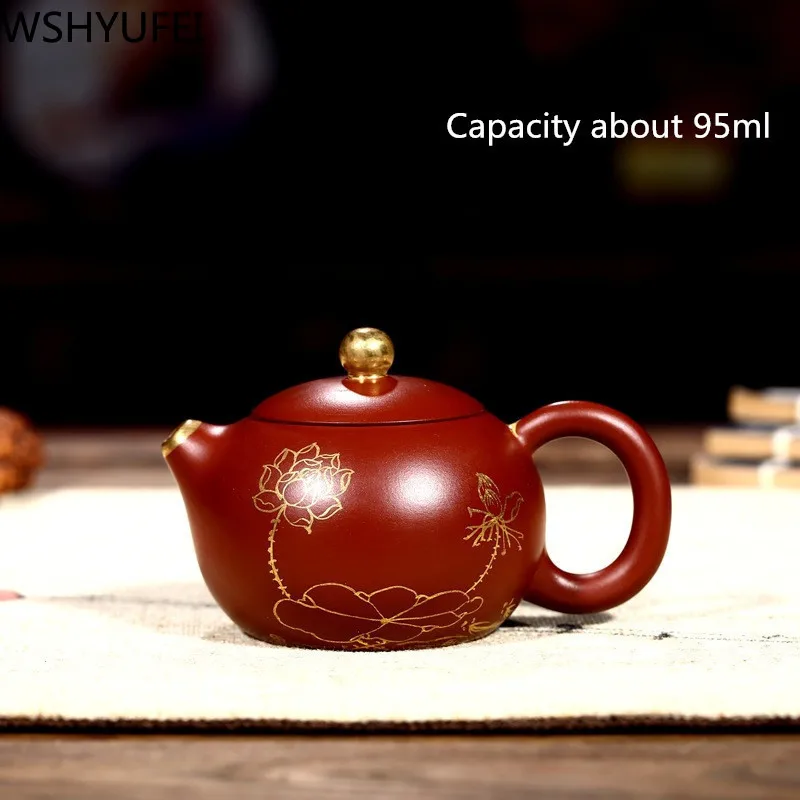 Purple sand teapot 95ml Craft master Wang Ting hand-made gold small Xi Shi pot Smooth water Home drinking utensils WSHYUFEI
Purple sand teapot 95ml Craft master Wang Ting hand-made gold small Xi Shi pot Smooth water Home drinking utensils WSHYUFEI