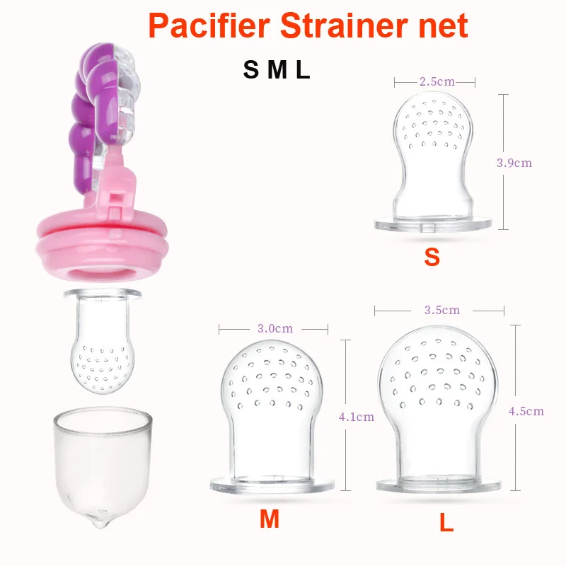 Pacifier Nippler 3 different size stainer net s m l soft silicone infant nipple Baby Fresh Fruit Vegetable Food Safety BPA Free
Pacifier Nippler 3 different size stainer net s m l soft silicone infant nipple Baby Fresh Fruit Vegetable Food Safety BPA Free