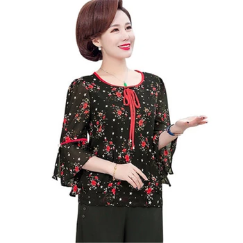 New Bohemian Floral Blouse Women Ruffles Chiffon Three Quarter Petal Sleeve Summer Print O-Neck Shirts Girls Top 5XL T286
New Bohemian Floral Blouse Women Ruffles Chiffon Three Quarter Petal Sleeve Summer Print O-Neck Shirts Girls Top 5XL T286