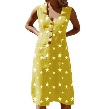2019 MAXIORILL New платье Women's Summer Casual Print Pocket Button Sleeveless Midi Dress Wholesale Free Shipping T44
2019 MAXIORILL New платье Women's Summer Casual Print Pocket Button Sleeveless Midi Dress Wholesale Free Shipping T44