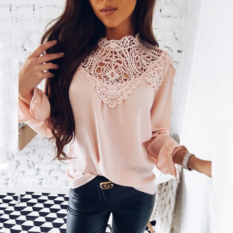 2019 Spring New Women's Hot Sale Casual Long-Sleeved O-neck Elegant Ladies Shirt Chiffon Shirt Vintage Lace Party Female Blouse
2019 Spring New Women's Hot Sale Casual Long-Sleeved O-neck Elegant Ladies Shirt Chiffon Shirt Vintage Lace Party Female Blouse