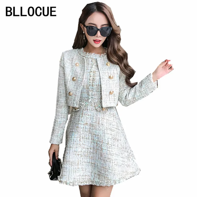 BLLOCUE 2018 Autumn Runway Tweed 2 Piece Set Dress Designer Winter Women White Short Jacket Coat + Mini Tank Tassel Wool Suits
BLLOCUE 2018 Autumn Runway Tweed 2 Piece Set Dress Designer Winter Women White Short Jacket Coat + Mini Tank Tassel Wool Suits