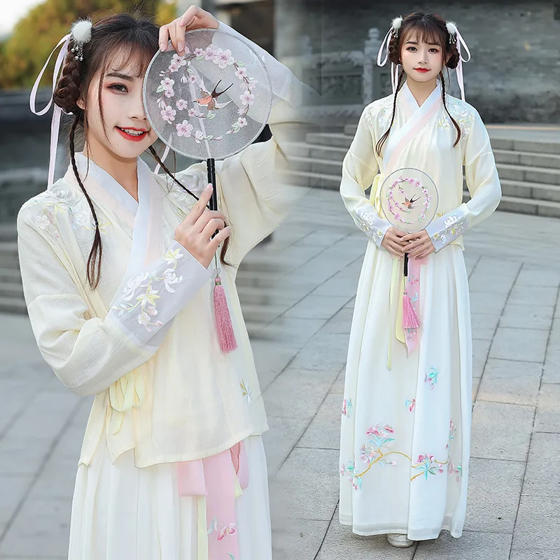 New Han Chinese Clothing female hanfu female embroidery cross collar waist everyday restore ancient Chinese elements set
New Han Chinese Clothing female hanfu female embroidery cross collar waist everyday restore ancient Chinese elements set
