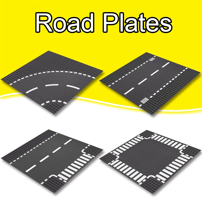 City Straight Crossroad Curve T-Junction Road Plates Building Blocks Base Plate Compatible Legoed 7280 7281
City Straight Crossroad Curve T-Junction Road Plates Building Blocks Base Plate Compatible Legoed 7280 7281