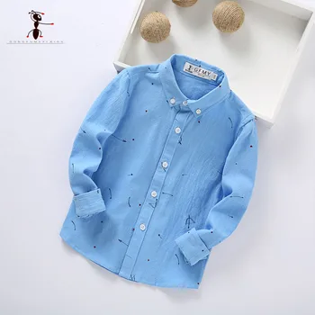 

Kung Fu Ant Boys Shirts Pink White Blue for Students Full Sleeve Warm Uniforms Cotton Blouses Turn-down Collar Home 178602