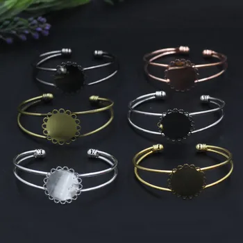 SEA MEW 5 PCS 6 Colors Plated 20mm Flat Base Lace Bangle Bracelet Blank Findings, 65mm*60mm Bangle Setting For Jewelry Making
SEA MEW 5 PCS 6 Colors Plated 20mm Flat Base Lace Bangle Bracelet Blank Findings, 65mm*60mm Bangle Setting For Jewelry Making