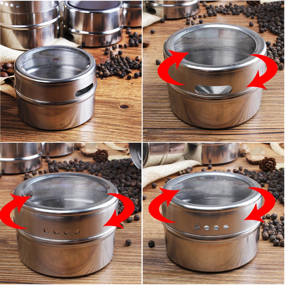 9 Magnetic Spice Tins With Plate Storage Spice Rack Set of 9 Clear Top Lid And Sift and Pour Shaker Made With Stainless Steel
9 Magnetic Spice Tins With Plate Storage Spice Rack Set of 9 Clear Top Lid And Sift and Pour Shaker Made With Stainless Steel