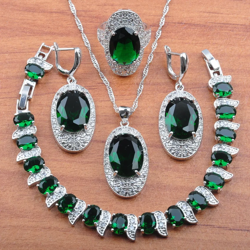 Luxurious Fashion Trendy 925 Sterling Silver Oval Natural Stones CZ Green Jewelry Sets For Women And Independent Gift Box JS0300
Luxurious Fashion Trendy 925 Sterling Silver Oval Natural Stones CZ Green Jewelry Sets For Women And Independent Gift Box JS0300