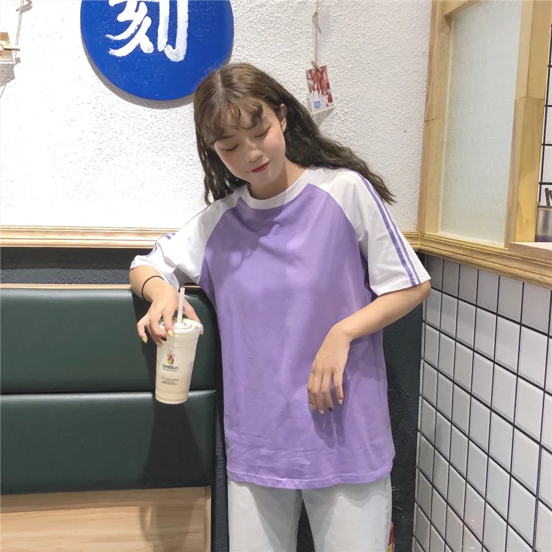 Women's T-shirts Japan Harajuku Ladies Tunic Harajuku Ragged Color Matching T-shirt Female Korean Kawaii Top For Women Ulzzang
Women's T-shirts Japan Harajuku Ladies Tunic Harajuku Ragged Color Matching T-shirt Female Korean Kawaii Top For Women Ulzzang