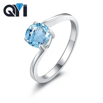 Fashion Solid 925 Sterling Silver 1.25 ct Natural Blue Topaz Engagement Ring Gemstone Fine Jewelry QYI
Fashion Solid 925 Sterling Silver 1.25 ct Natural Blue Topaz Engagement Ring Gemstone Fine Jewelry QYI