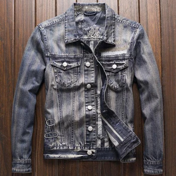 2018 High Street European Fashion Men's Jeans Jackets and Coats Automotive Biker Mans Denim Overcoat Slim Fit Free Shipping A194
2018 High Street European Fashion Men's Jeans Jackets and Coats Automotive Biker Mans Denim Overcoat Slim Fit Free Shipping A194
