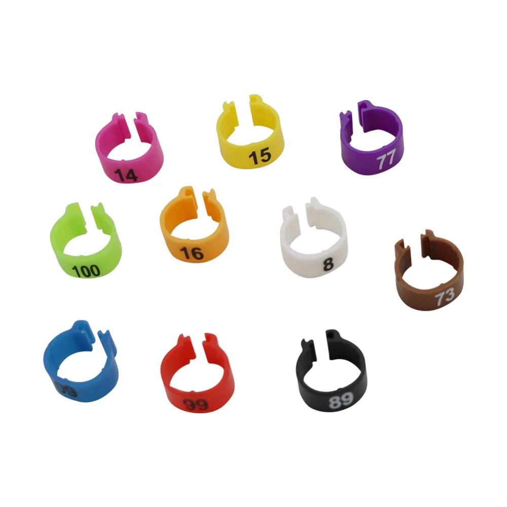 10mm Digital Bird foot ring Pigeon Training tools 10 Colors Identification Ring Bird supplies Parrot foot clip ring 100 Pcs
10mm Digital Bird foot ring Pigeon Training tools 10 Colors Identification Ring Bird supplies Parrot foot clip ring 100 Pcs