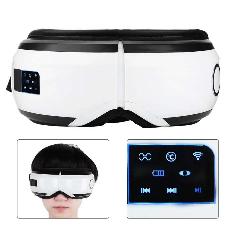 Electric Eyes Massager Vibration Infrared Heating Therapy Air Pressure Music Eye SPA Glasses Head Stress Relief Eyes Care Device
Electric Eyes Massager Vibration Infrared Heating Therapy Air Pressure Music Eye SPA Glasses Head Stress Relief Eyes Care Device
