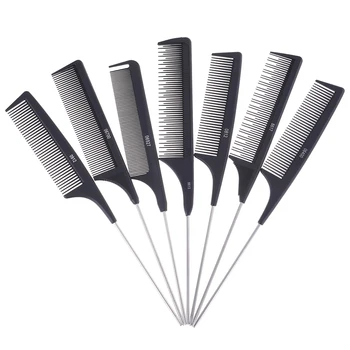 1Pc Metal Pin Tail Antistatic Comb Black Hard Carbon Cutting Comb Heat Resistant Salon Hair Trimmer Brushes
1Pc Metal Pin Tail Antistatic Comb Black Hard Carbon Cutting Comb Heat Resistant Salon Hair Trimmer Brushes