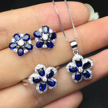 Natural sapphire suit, blue luster, clean crystal, beautiful style, 925 silver, ring stud necklace
Natural sapphire suit, blue luster, clean crystal, beautiful style, 925 silver, ring stud necklace